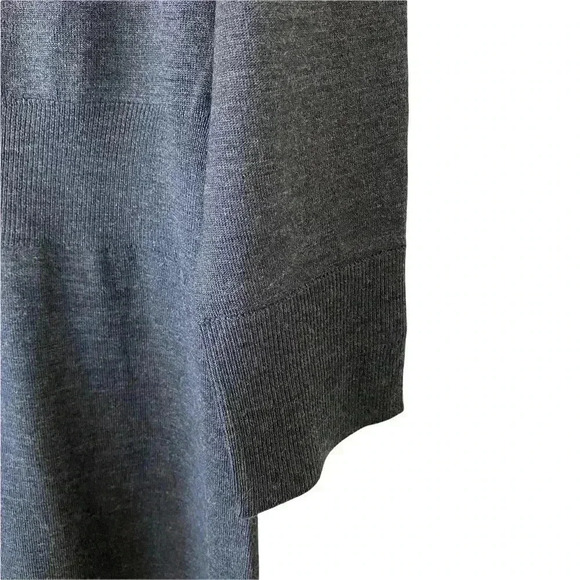 Victor Alfaro Grey Wool Sweater Dress Large 3/4 Sleeves Office Fitted Waist - Picture 8 of 9
